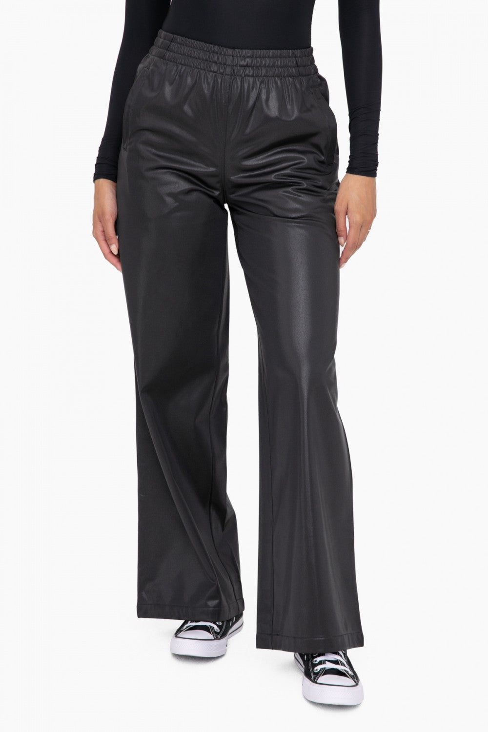 Mono B Leather Flare Pants