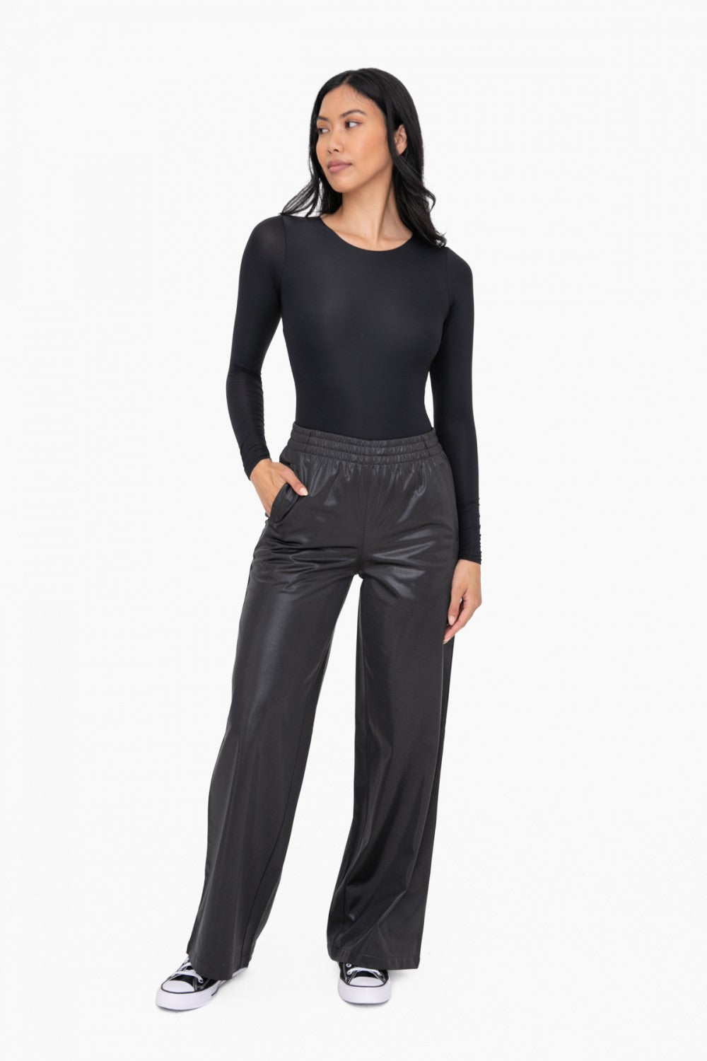 Mono B Leather Flare Pants