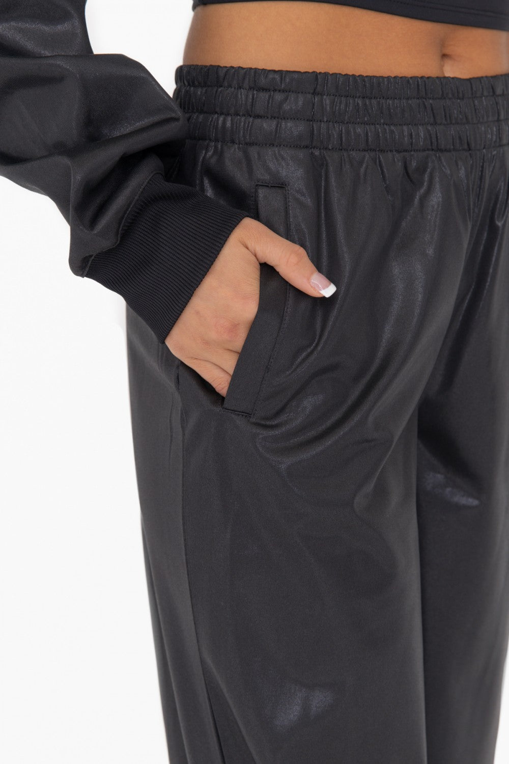 Mono B Leather Flare Pants